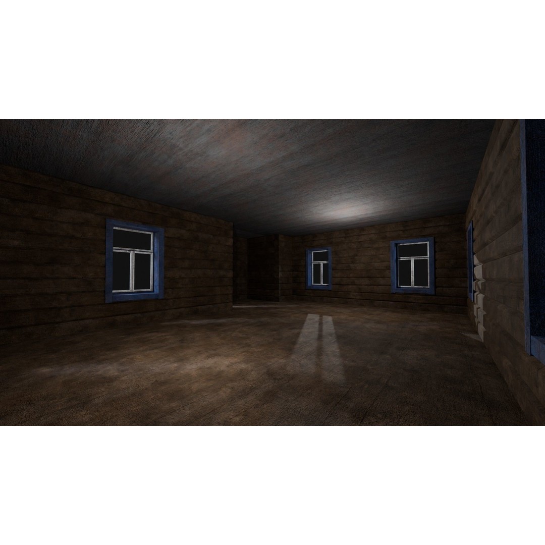 Soviet Wooden House 3D Model – Low Poly Game Asset, FBX & OBJ - View 27