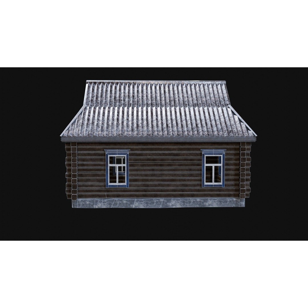 Soviet Wooden House 3D Model – Low Poly Game Asset, FBX & OBJ - View 29