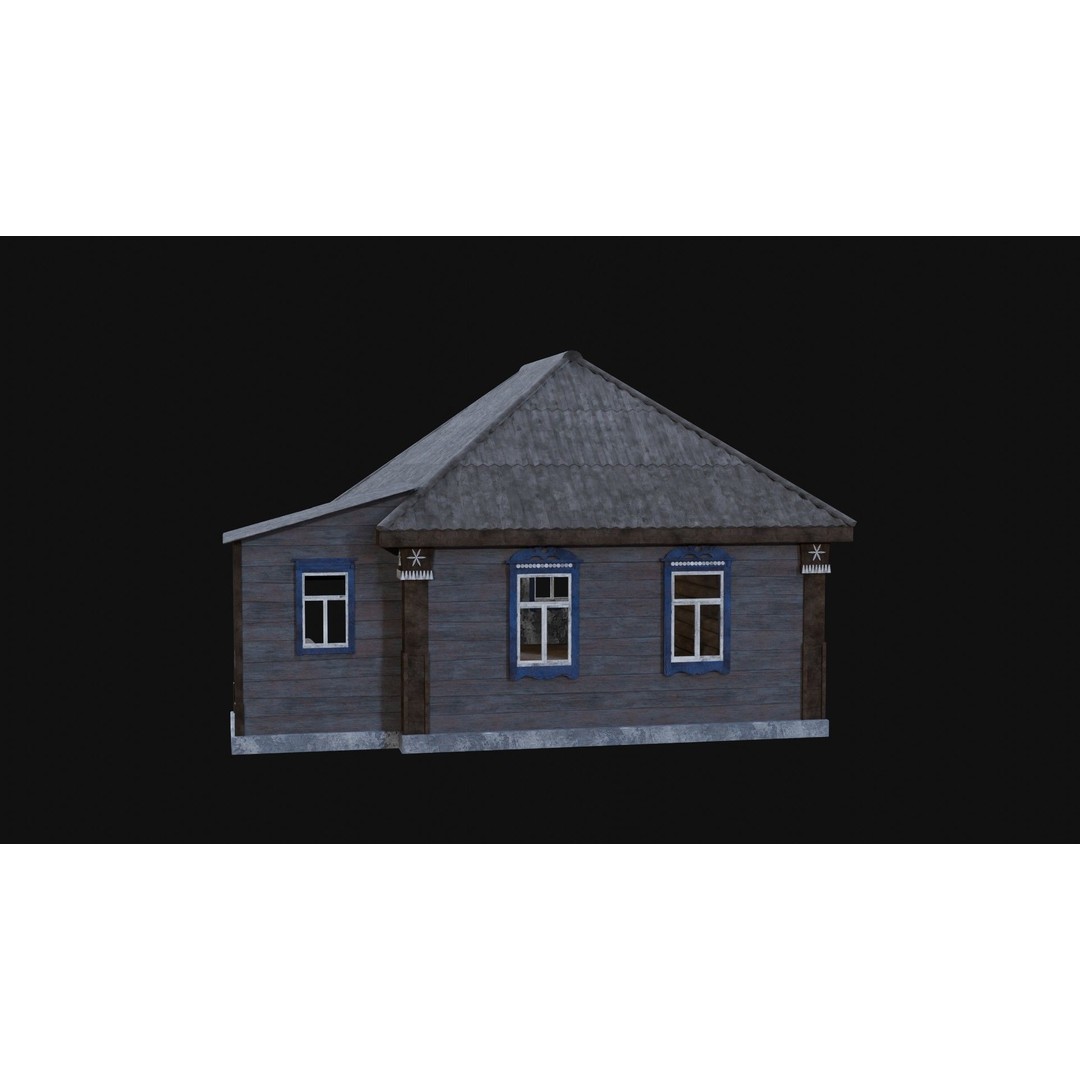 Soviet Wooden House 3D Model – Low Poly Game Asset, FBX & OBJ - View 32