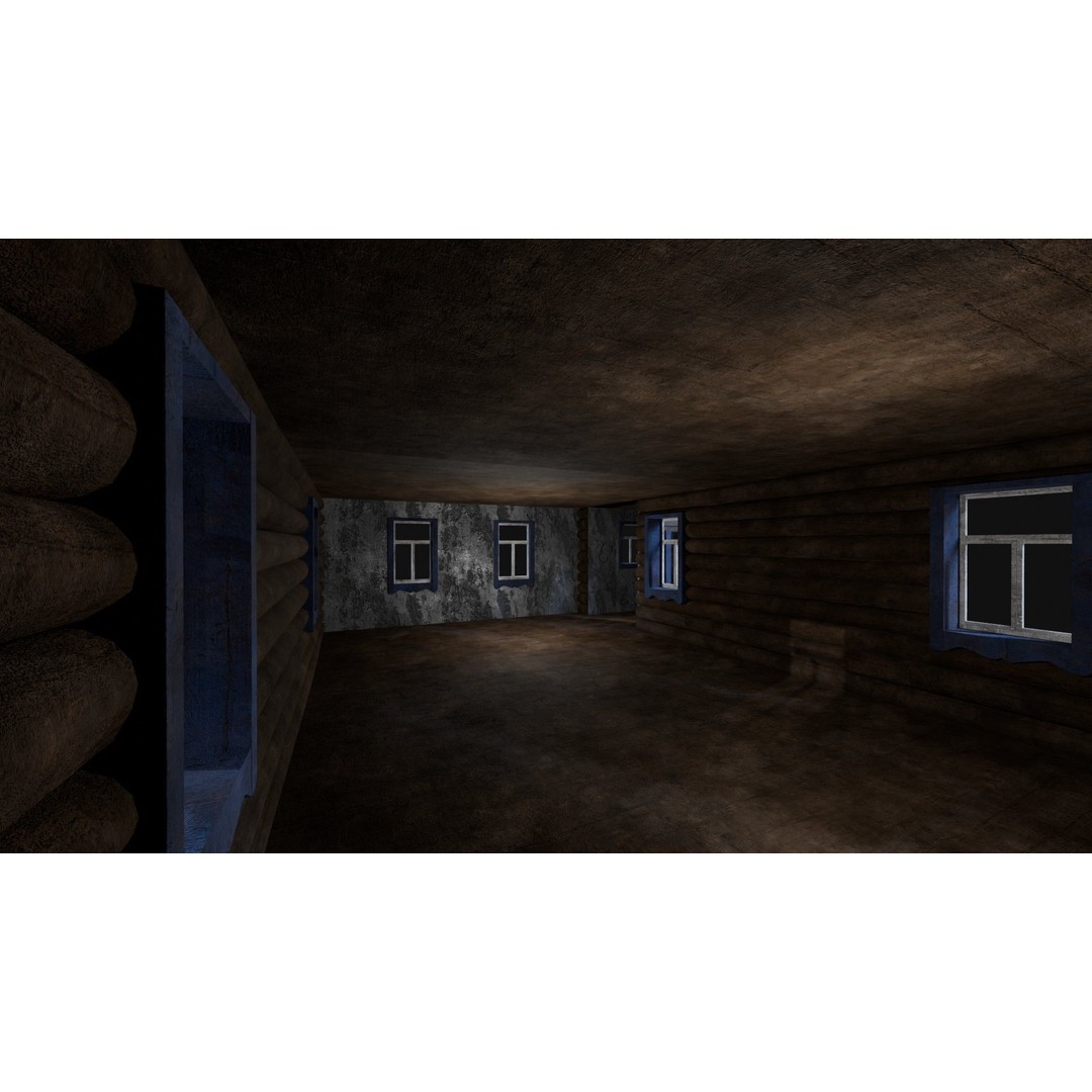 Soviet Wooden House 3D Model – Low Poly Game Asset, FBX & OBJ - View 34