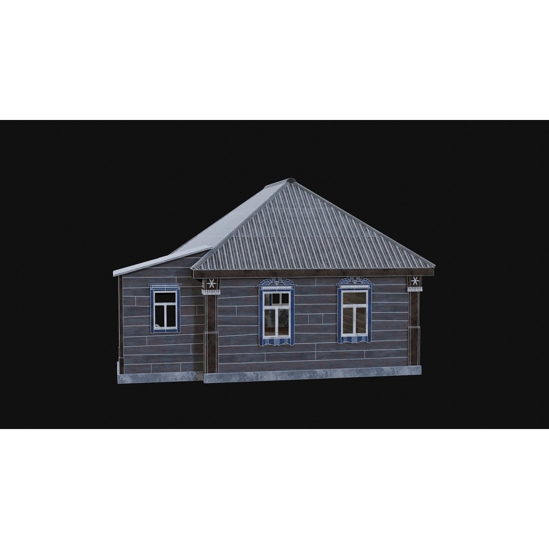 Soviet Wooden House 3D Model – Low Poly Game Asset, FBX & OBJ - View 36