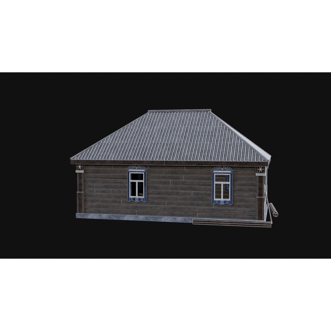 Soviet Wooden House 3D Model – Low Poly Game Asset, FBX & OBJ - View 37