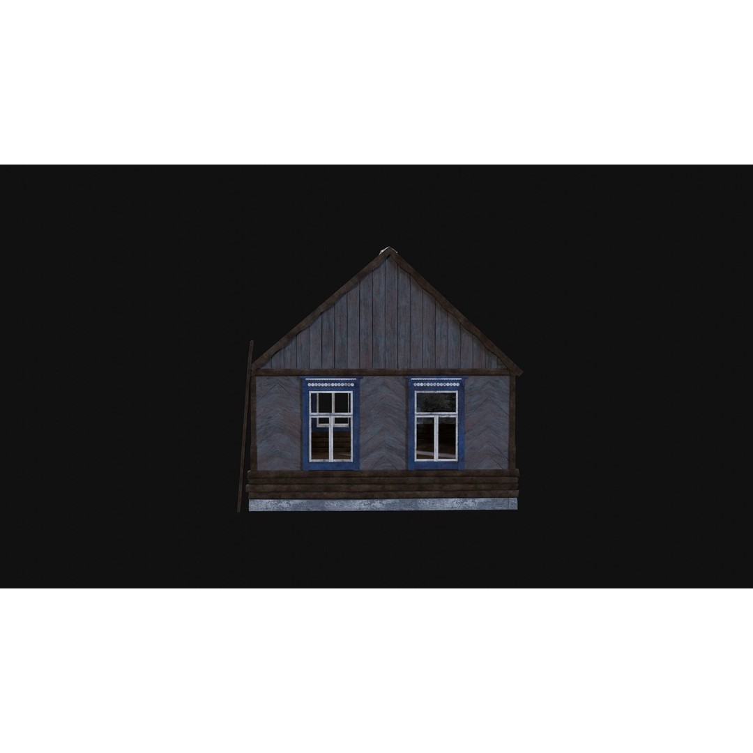 Soviet Wooden House 3D Model – Low Poly Game Asset, FBX & OBJ - View 39