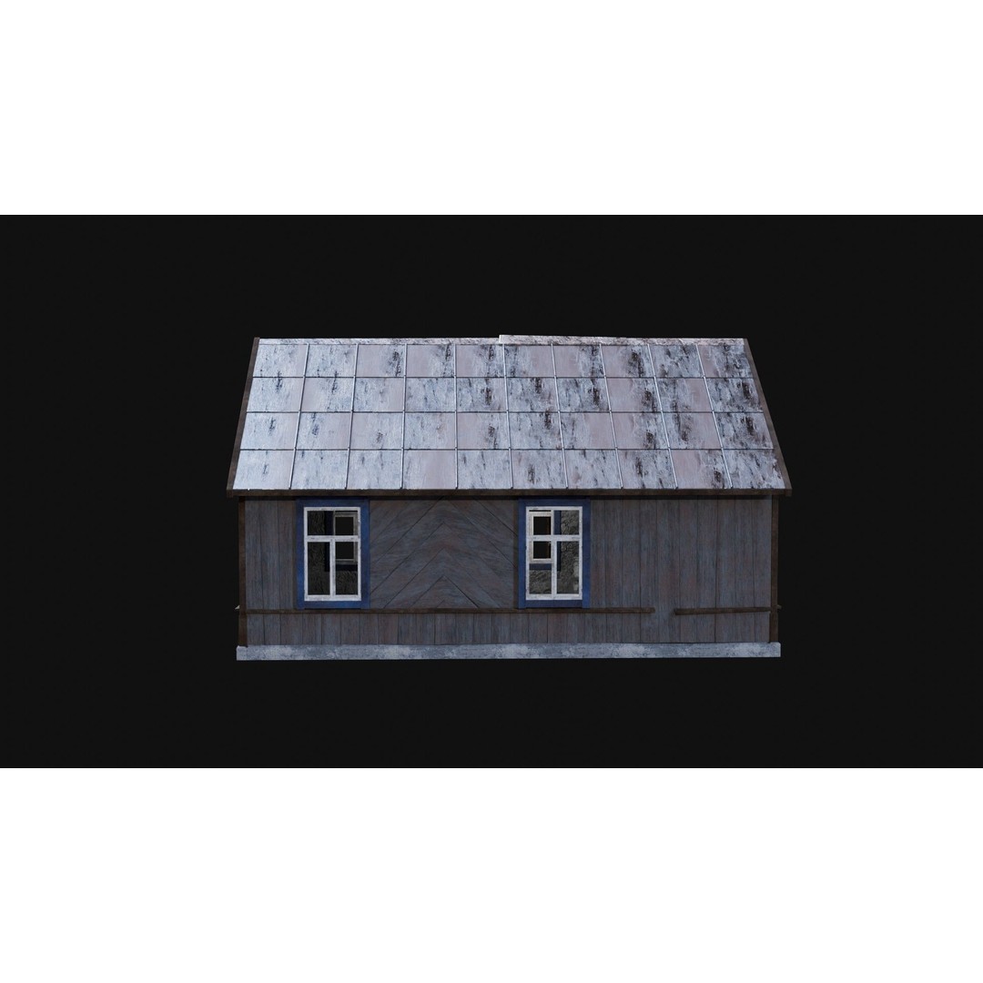 Soviet Wooden House 3D Model – Low Poly Game Asset, FBX & OBJ - View 4