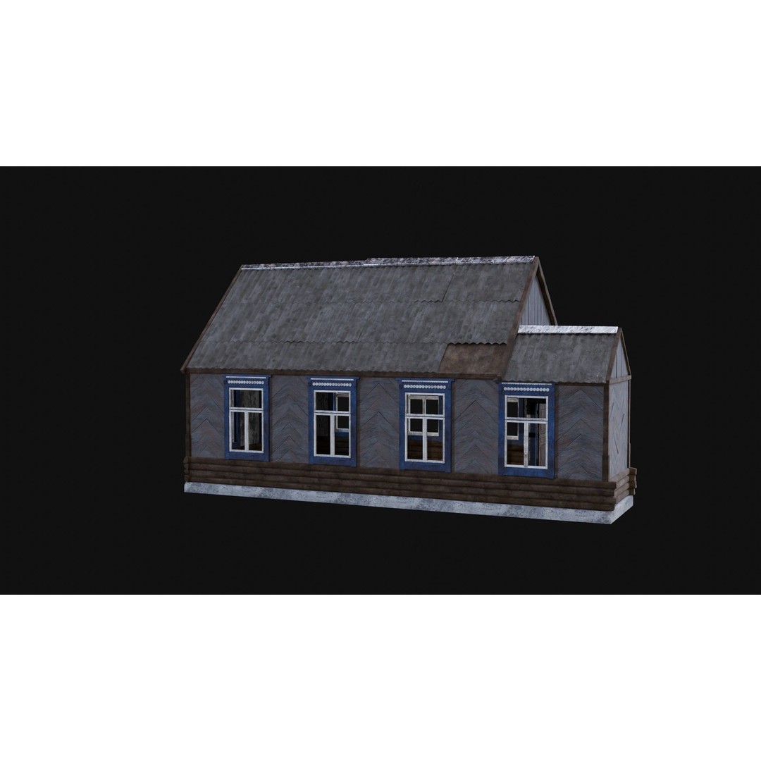 Soviet Wooden House 3D Model – Low Poly Game Asset, FBX & OBJ - View 40
