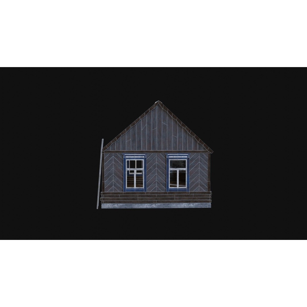 Soviet Wooden House 3D Model – Low Poly Game Asset, FBX & OBJ - View 43