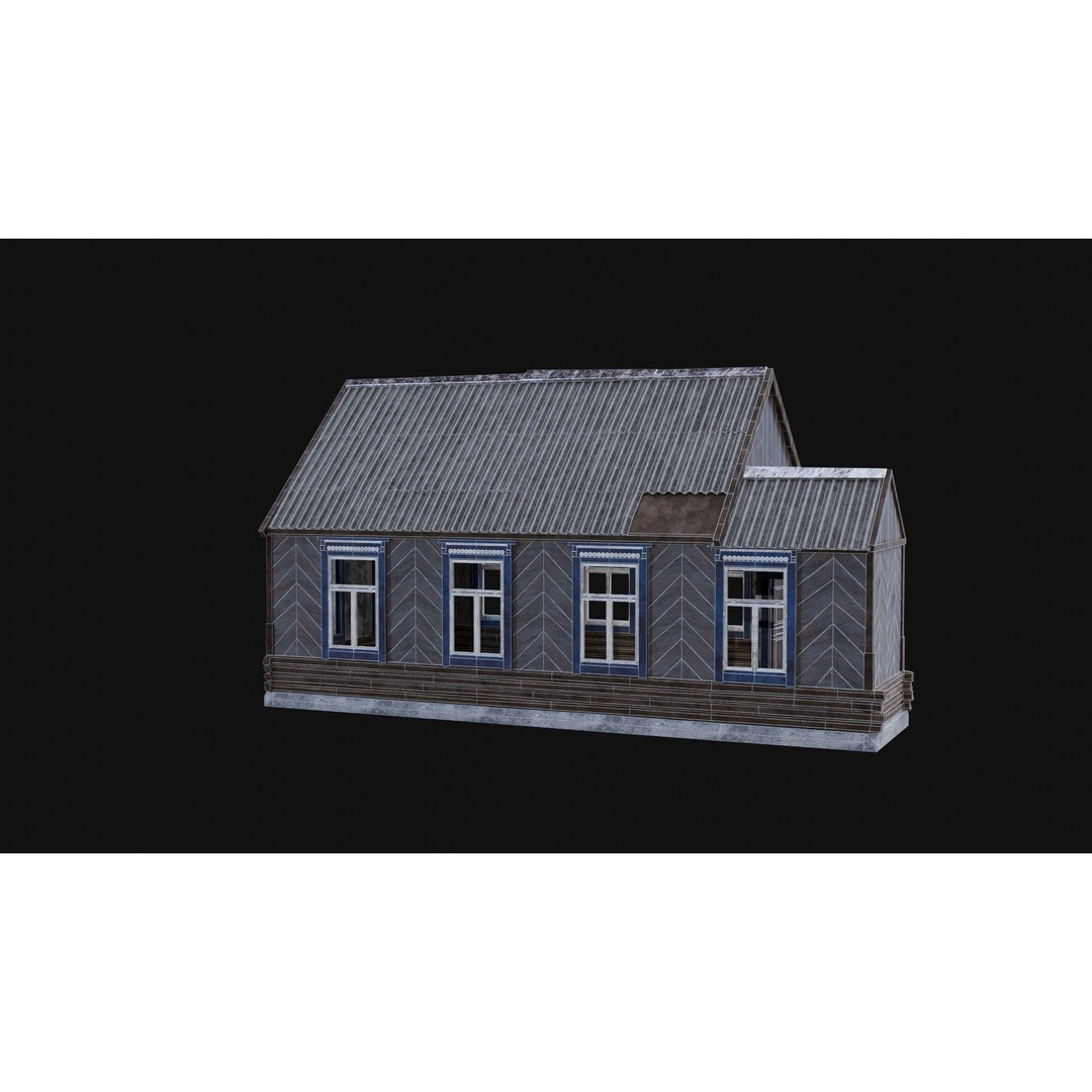 Soviet Wooden House 3D Model – Low Poly Game Asset, FBX & OBJ - View 44