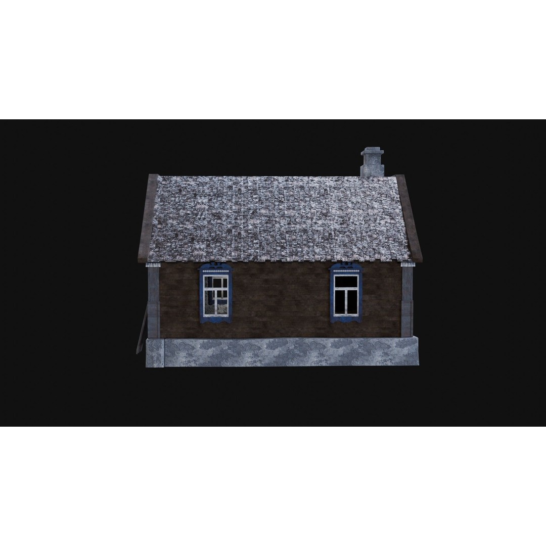 Soviet Wooden House 3D Model – Low Poly Game Asset, FBX & OBJ - View 46