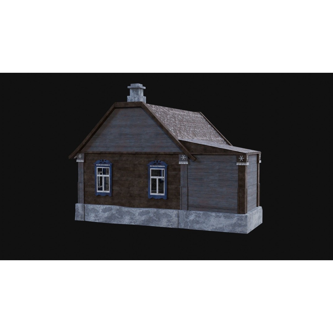 Soviet Wooden House 3D Model – Low Poly Game Asset, FBX & OBJ - View 47