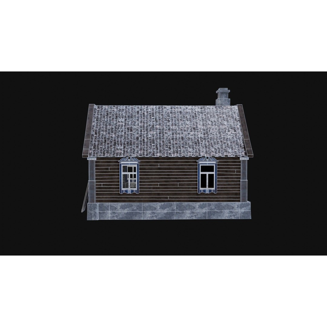 Soviet Wooden House 3D Model – Low Poly Game Asset, FBX & OBJ - View 50