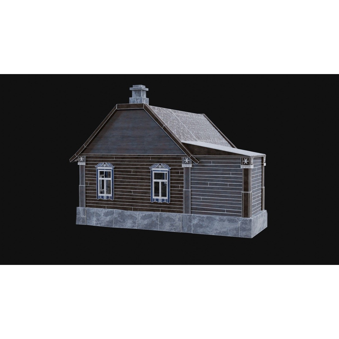 Soviet Wooden House 3D Model – Low Poly Game Asset, FBX & OBJ - View 51