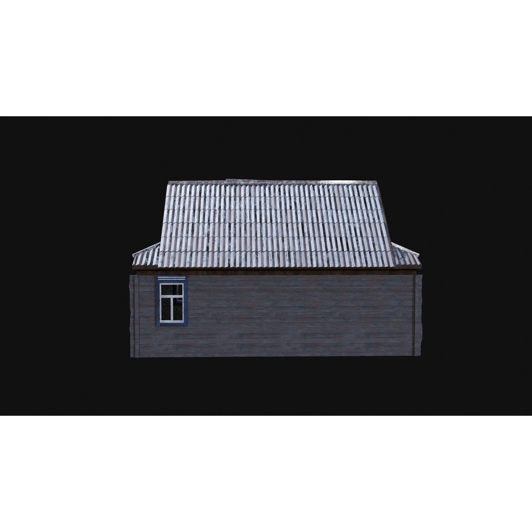 Soviet Wooden House 3D Model – Low Poly Game Asset, FBX & OBJ - View 60