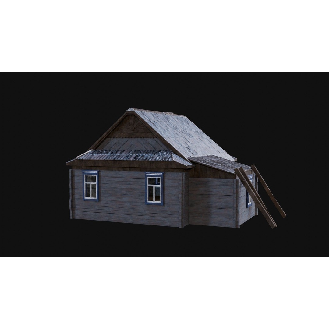 Soviet Wooden House 3D Model – Low Poly Game Asset, FBX & OBJ - View 61