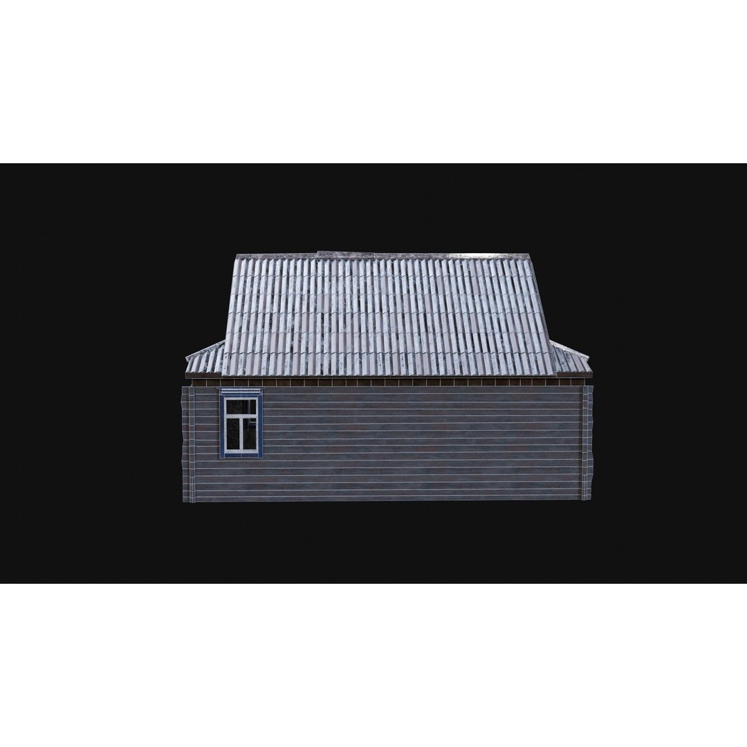 Soviet Wooden House 3D Model – Low Poly Game Asset, FBX & OBJ - View 64