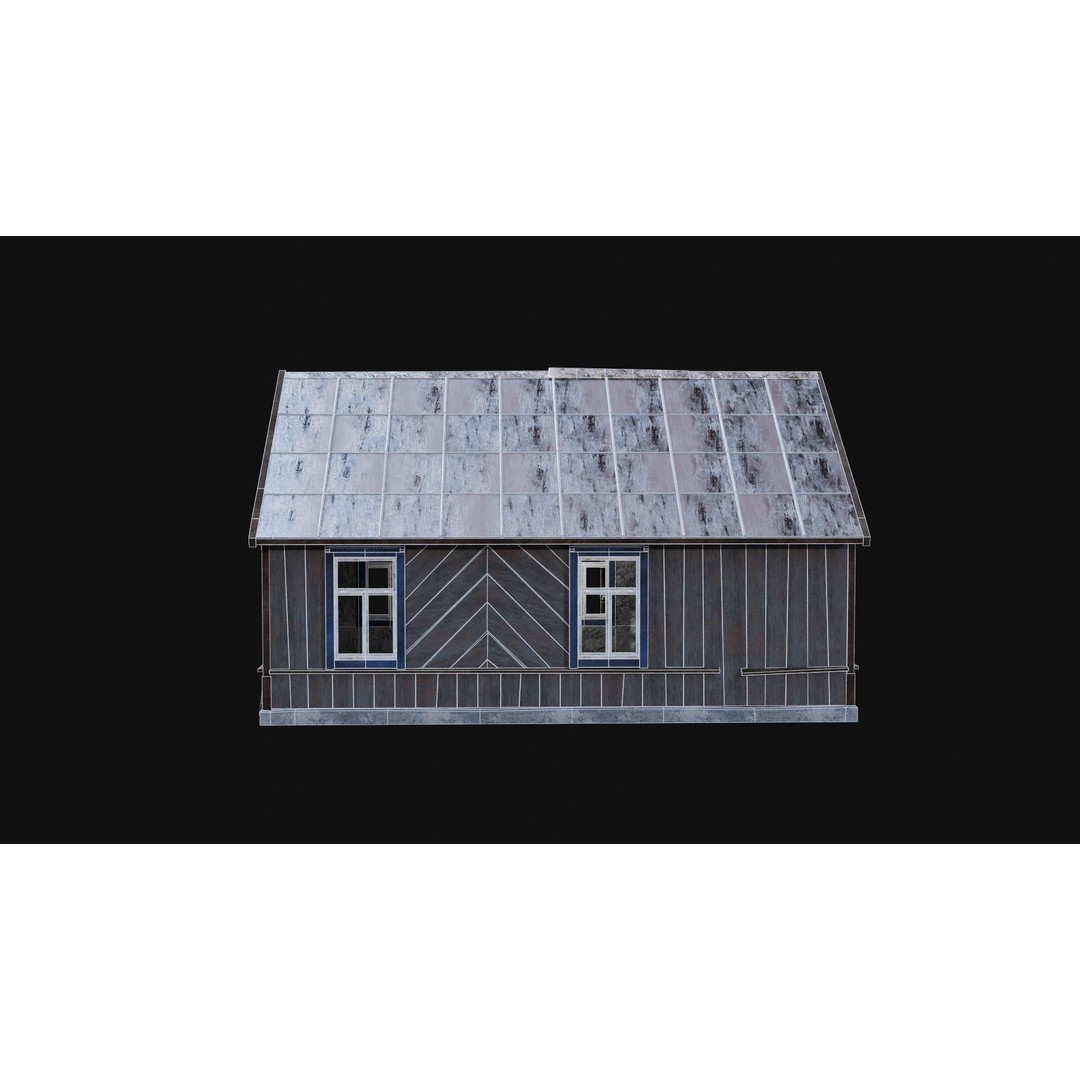 Soviet Wooden House 3D Model – Low Poly Game Asset, FBX & OBJ - View 8