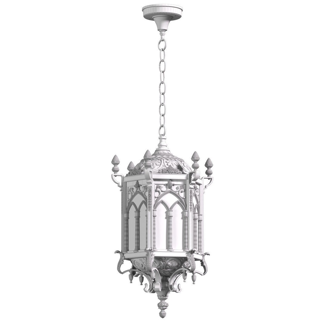 Oriental Street Lamp 3D Model – Antique Outdoor Lighting, FBX