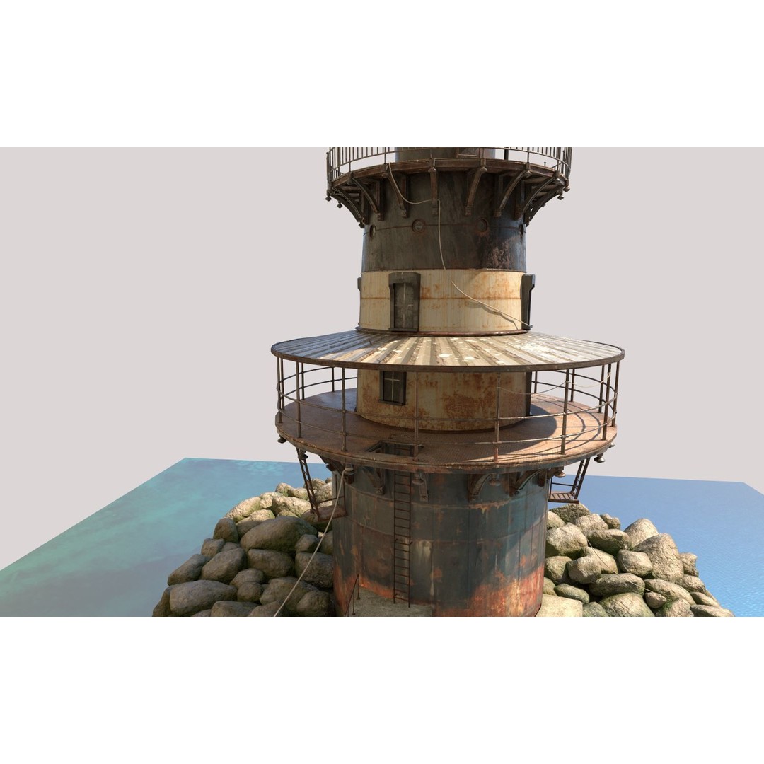 Old Lighthouse 3D Model – Realistic PBR Asset, FBX, OBJ - View 11