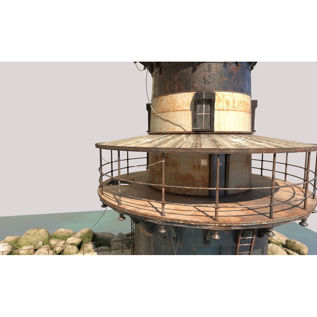 Old Lighthouse 3D Model – Realistic PBR Asset, FBX, OBJ - View 12