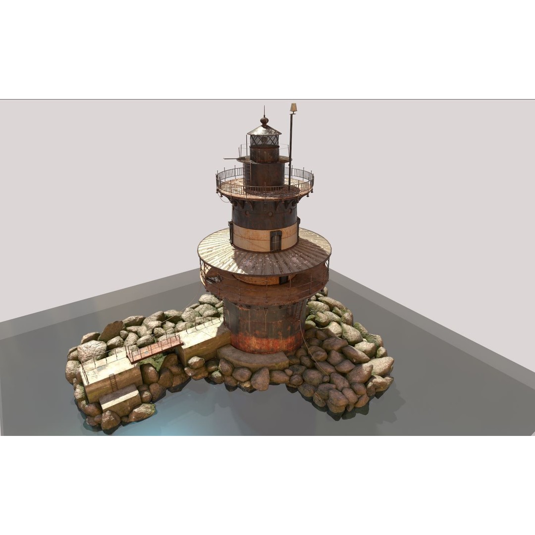 Old Lighthouse 3D Model – Realistic PBR Asset, FBX, OBJ - View 5