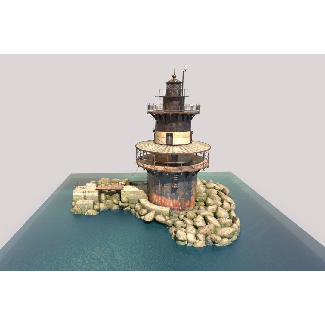 Old Lighthouse 3D Model – Realistic PBR Asset, FBX, OBJ - View 7