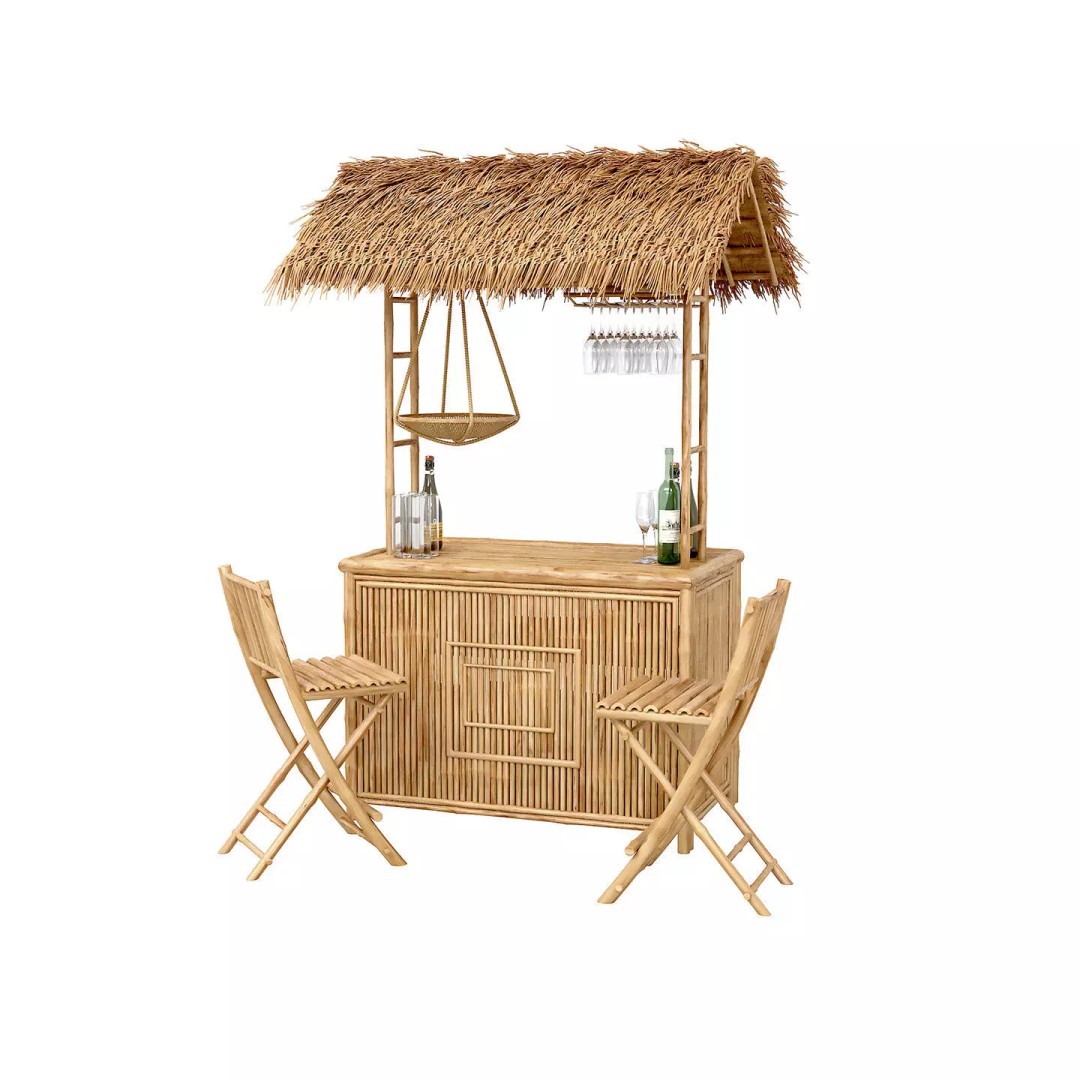 Bamboo Tiki Bar 3D Model – High Poly Beach Bar with Textures, FBX, OBJ - View 2