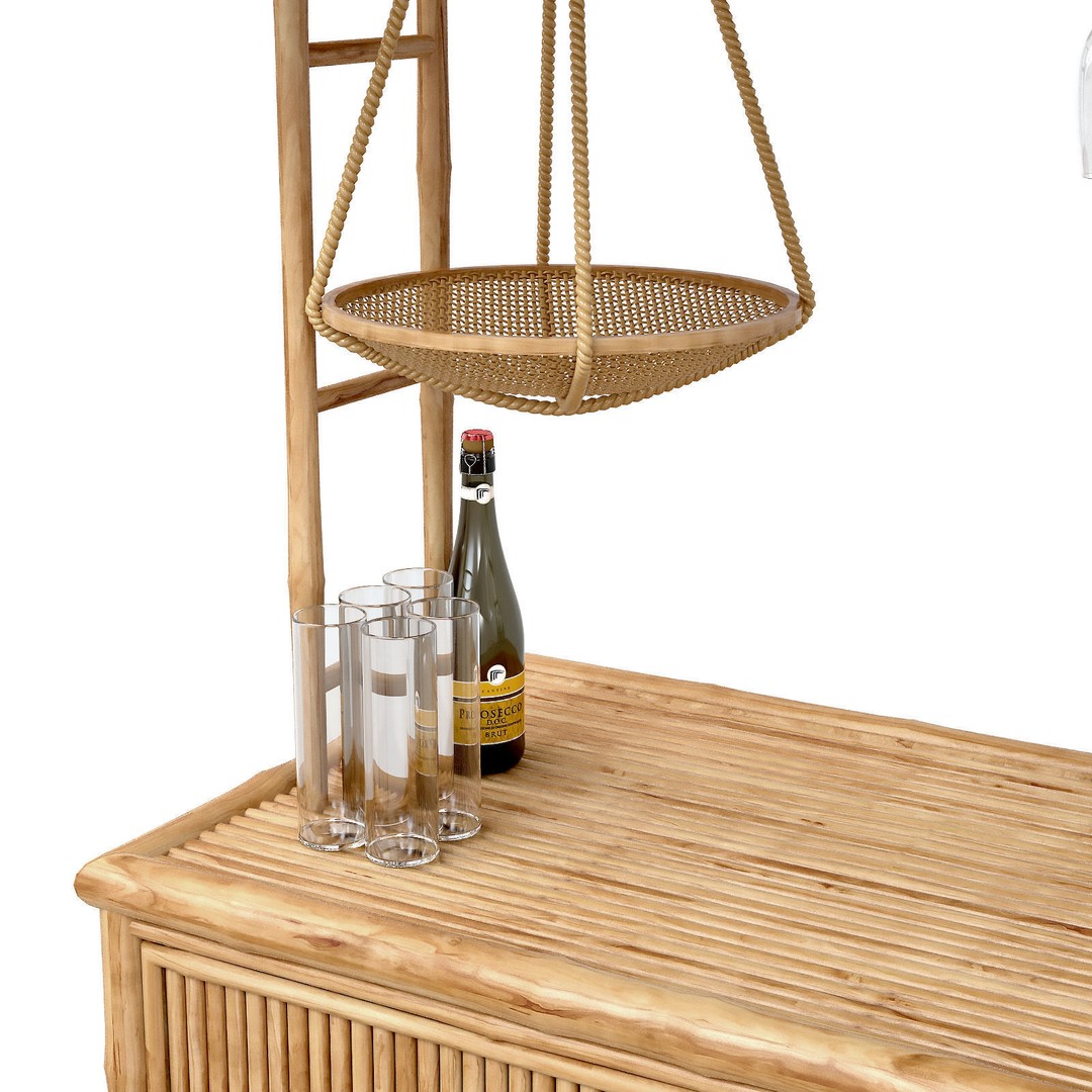 Bamboo Tiki Bar 3D Model – High Poly Beach Bar with Textures, FBX, OBJ - View 9