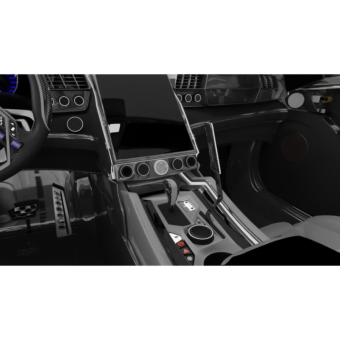 Chaser 3D Model – High Poly Concept Car with Full Interior, FBX - View 14