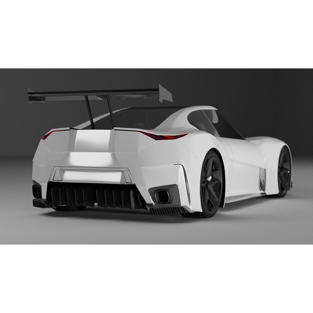 Chaser 3D Model – High Poly Concept Car with Full Interior, FBX - View 3