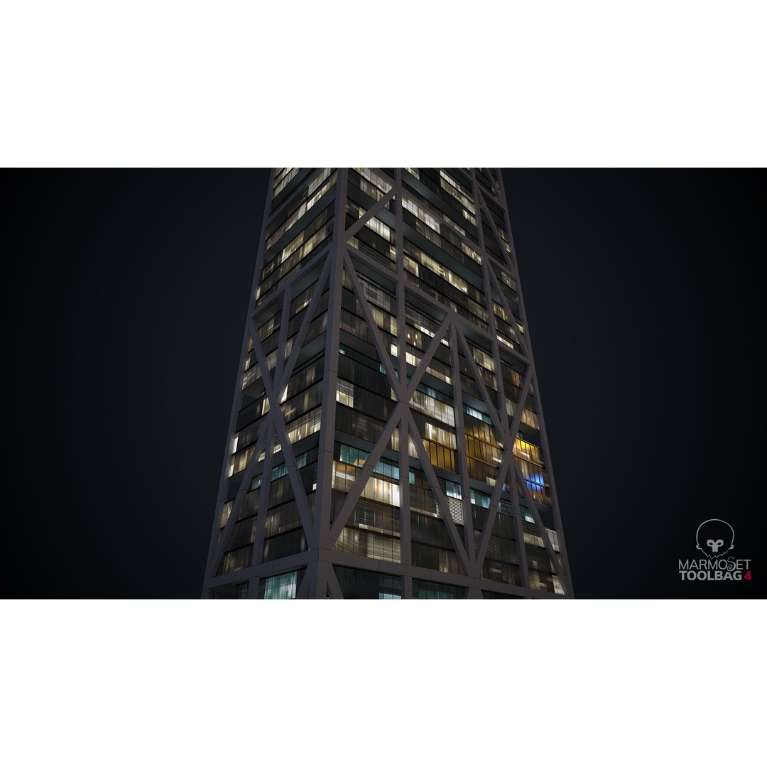 Apartment Building 3D Model – Low Poly Day/Night Game Asset, FBX - View 10