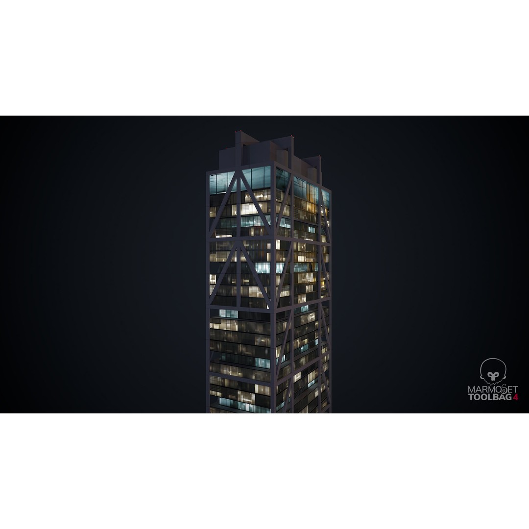 Apartment Building 3D Model – Low Poly Day/Night Game Asset, FBX - View 12