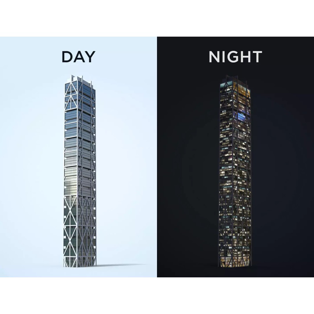 Apartment Building 3D Model – Low Poly Day/Night Game Asset, FBX - View 2