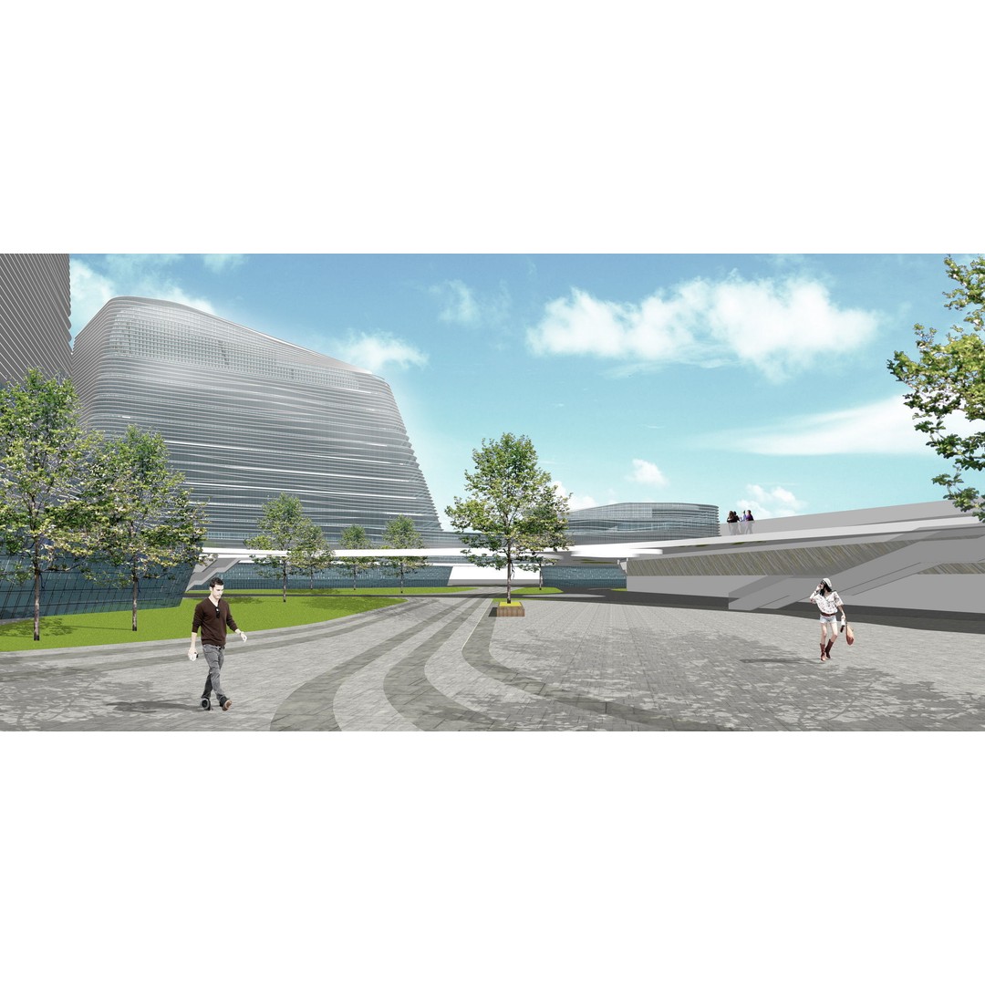 Tourist Service Center 3D Model – Commercial Building Design, PBR