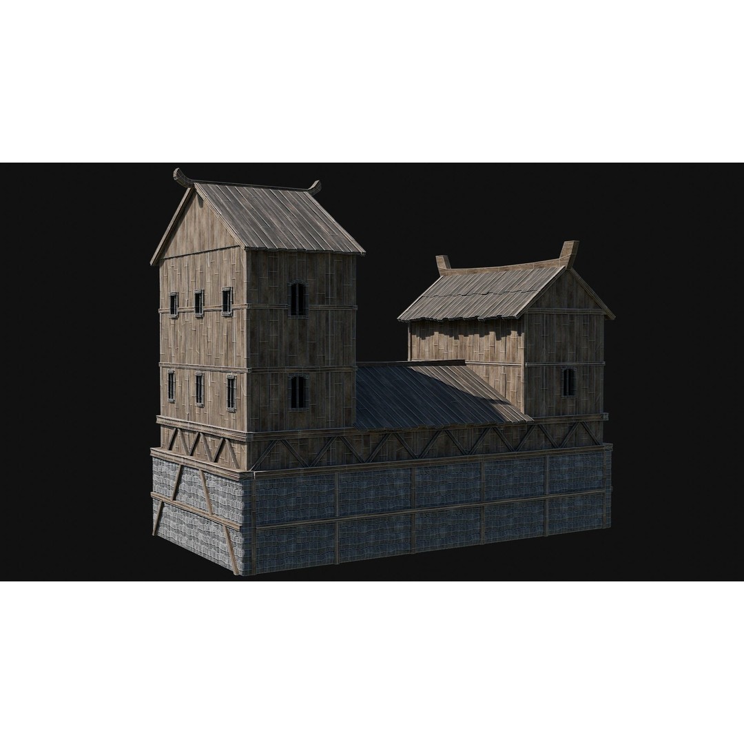 Viking Fortress Watchtower 3D Model – Low Poly Game Asset, FBX, OBJ - View 15