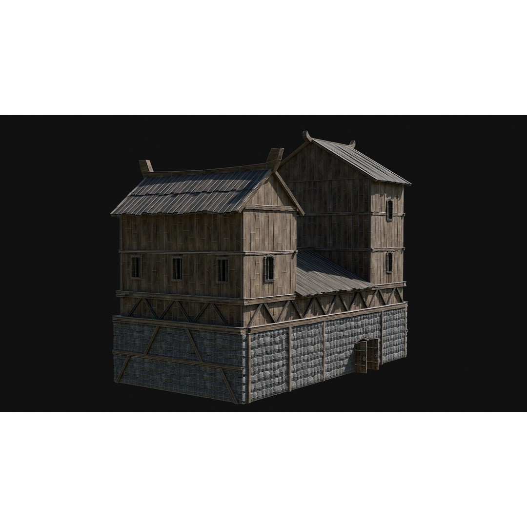 Viking Fortress Watchtower 3D Model – Low Poly Game Asset, FBX, OBJ - View 16