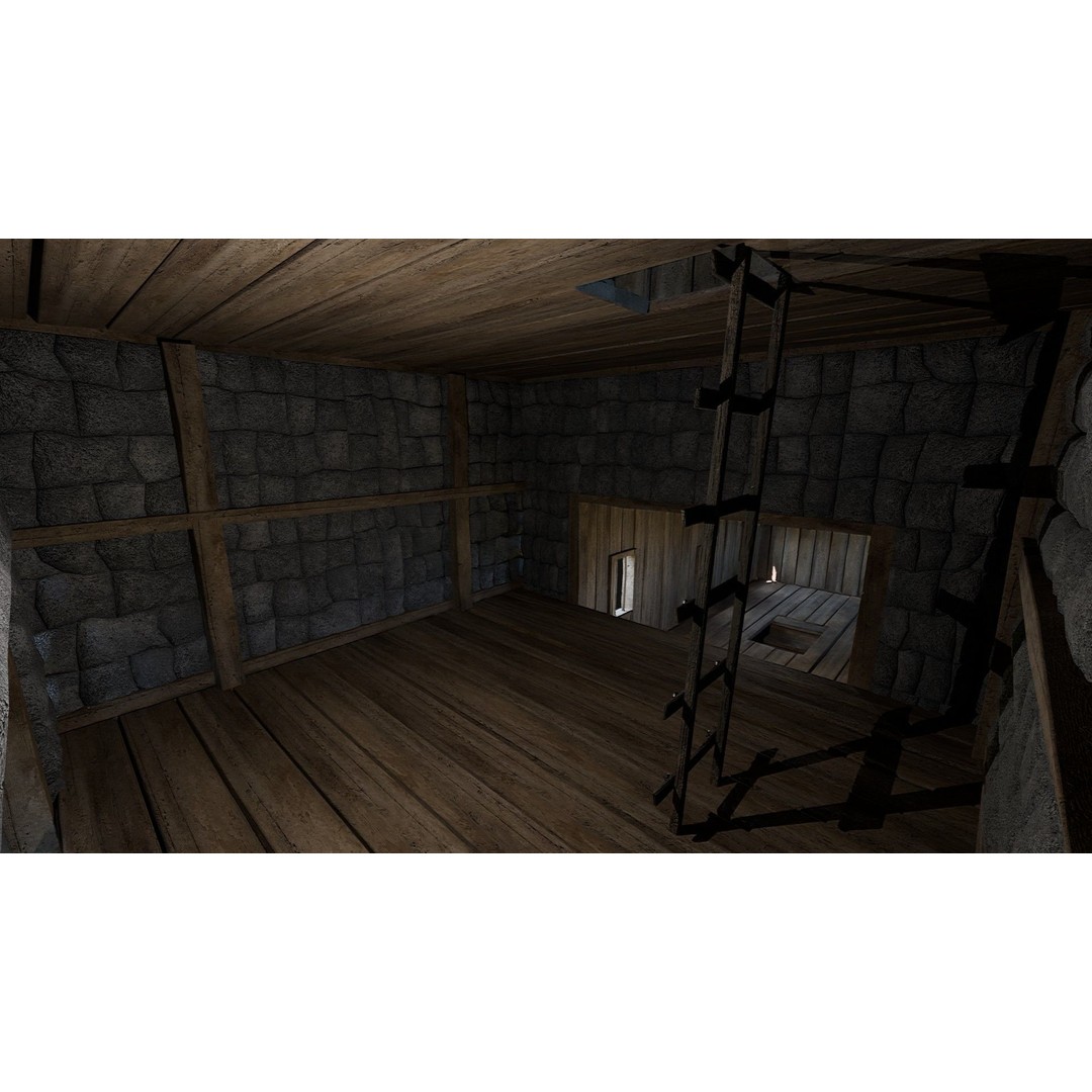 Viking Fortress Watchtower 3D Model – Low Poly Game Asset, FBX, OBJ - View 26