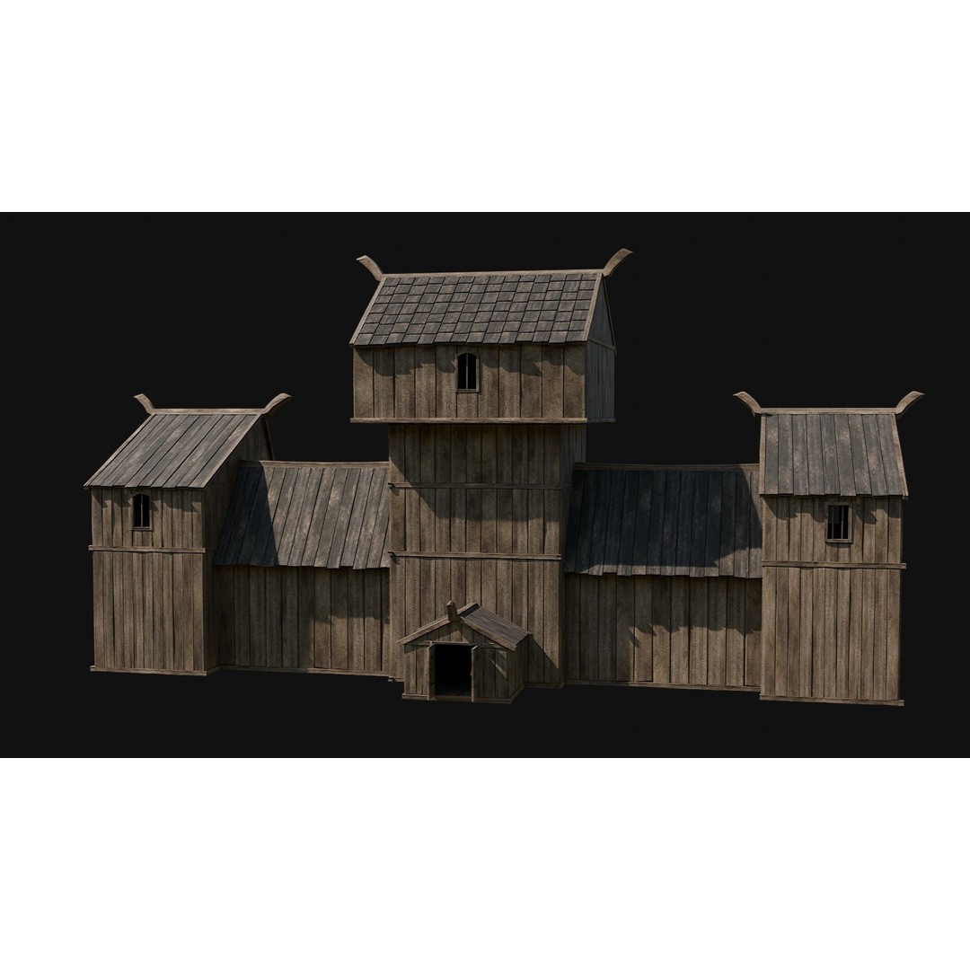 Viking Fortress Watchtower 3D Model – Low Poly Game Asset, FBX, OBJ - View 42