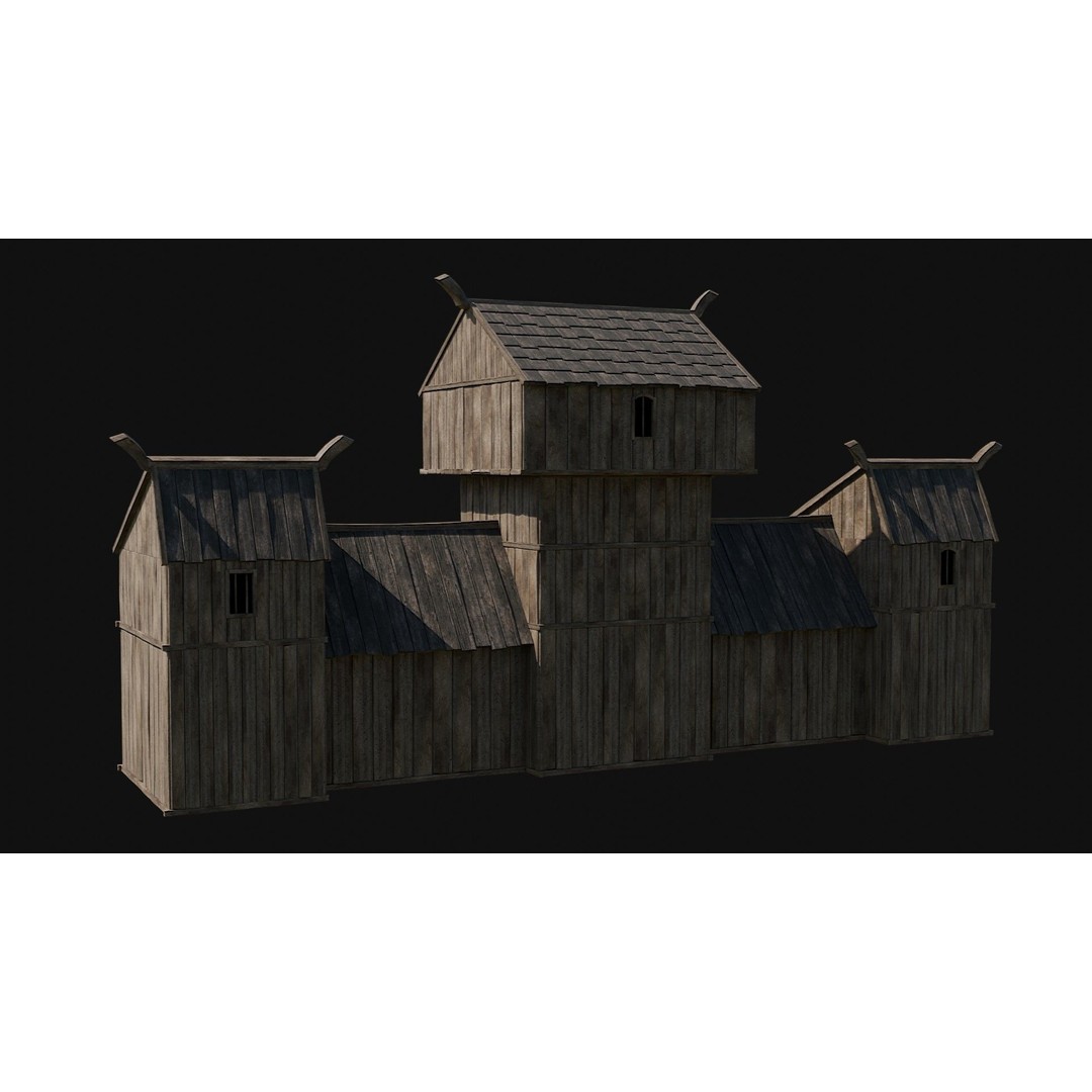 Viking Fortress Watchtower 3D Model – Low Poly Game Asset, FBX, OBJ - View 43