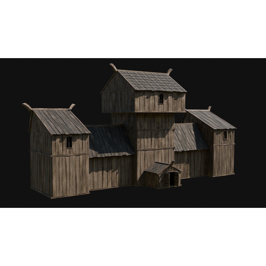 Viking Fortress Watchtower 3D Model – Low Poly Game Asset, FBX, OBJ - View 44