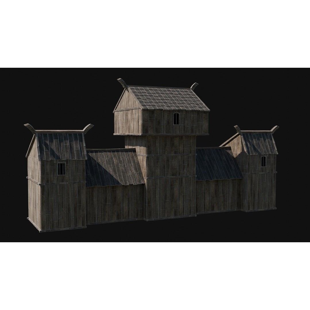 Viking Fortress Watchtower 3D Model – Low Poly Game Asset, FBX, OBJ - View 46