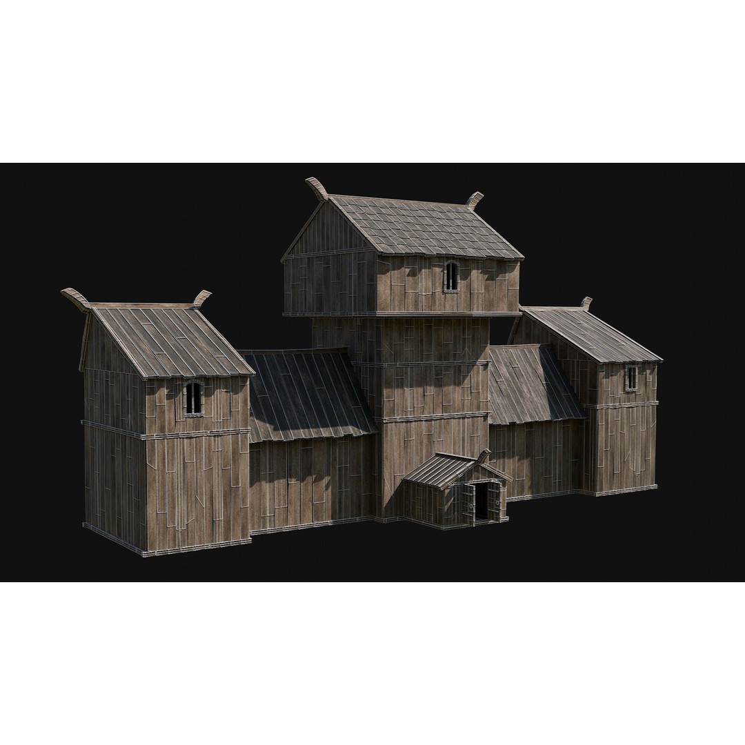Viking Fortress Watchtower 3D Model – Low Poly Game Asset, FBX, OBJ - View 47