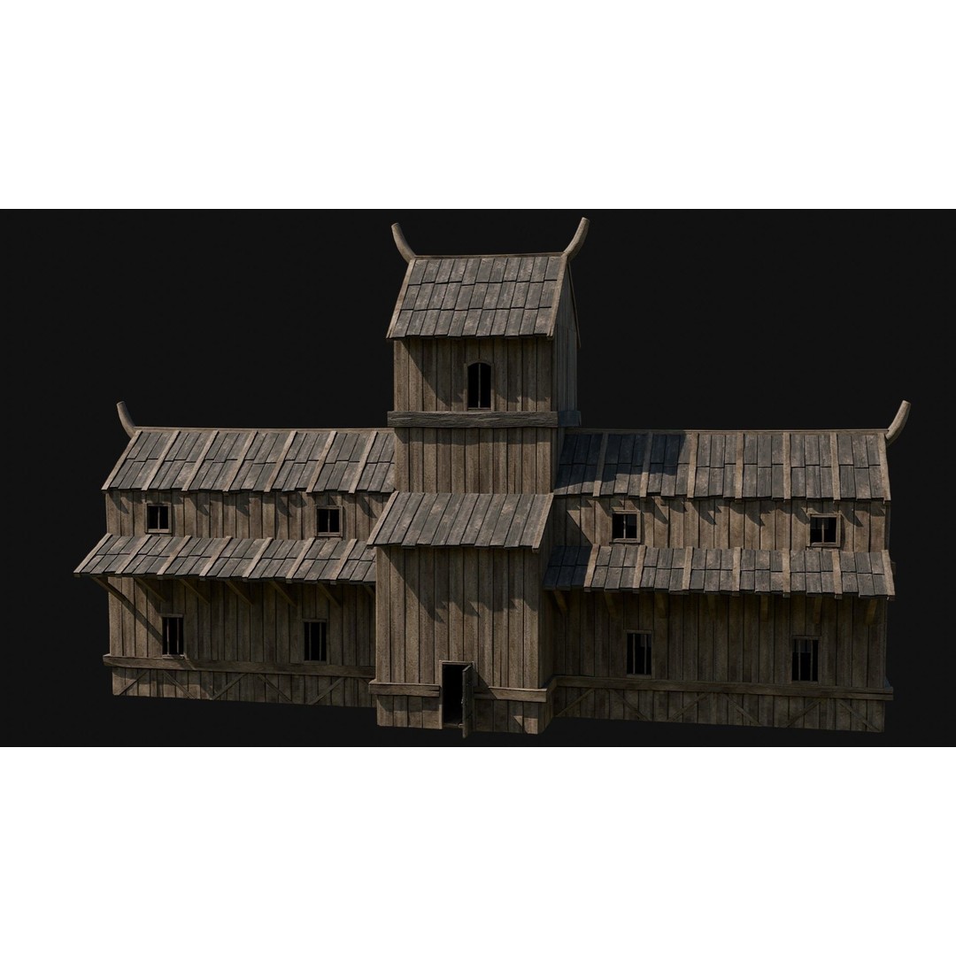 Viking Fortress Watchtower 3D Model – Low Poly Game Asset, FBX, OBJ - View 50