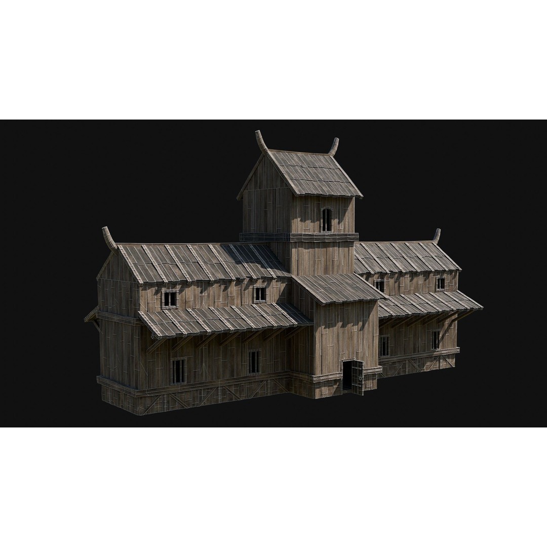 Viking Fortress Watchtower 3D Model – Low Poly Game Asset, FBX, OBJ - View 55