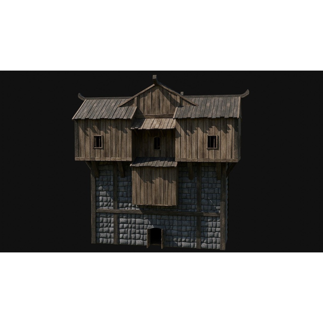 Viking Fortress Watchtower 3D Model – Low Poly Game Asset, FBX, OBJ - View 58