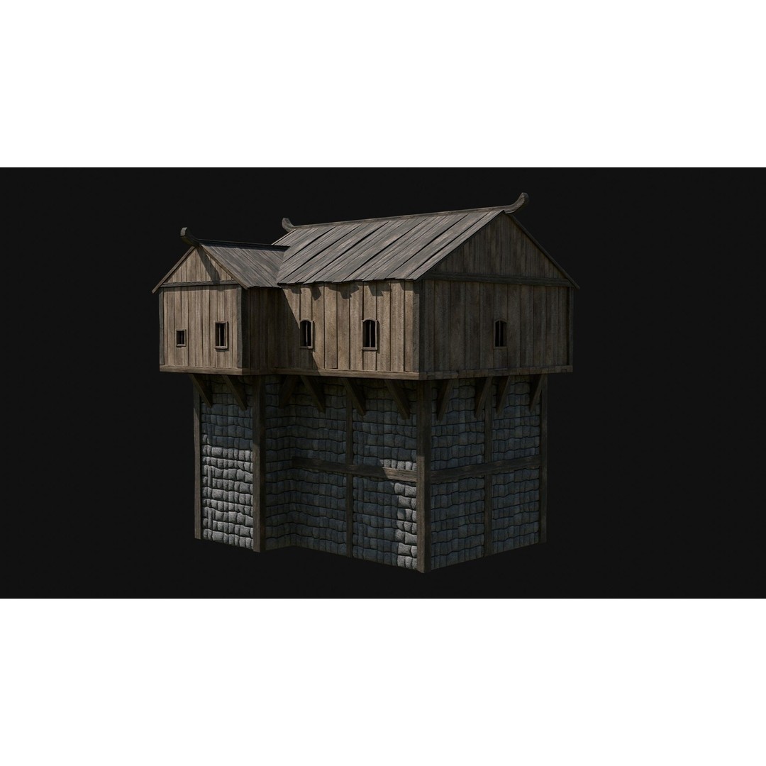 Viking Fortress Watchtower 3D Model – Low Poly Game Asset, FBX, OBJ - View 59