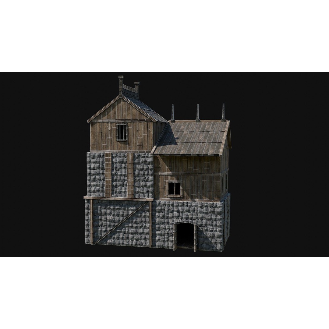 Viking Fortress Watchtower 3D Model – Low Poly Game Asset, FBX, OBJ - View 6