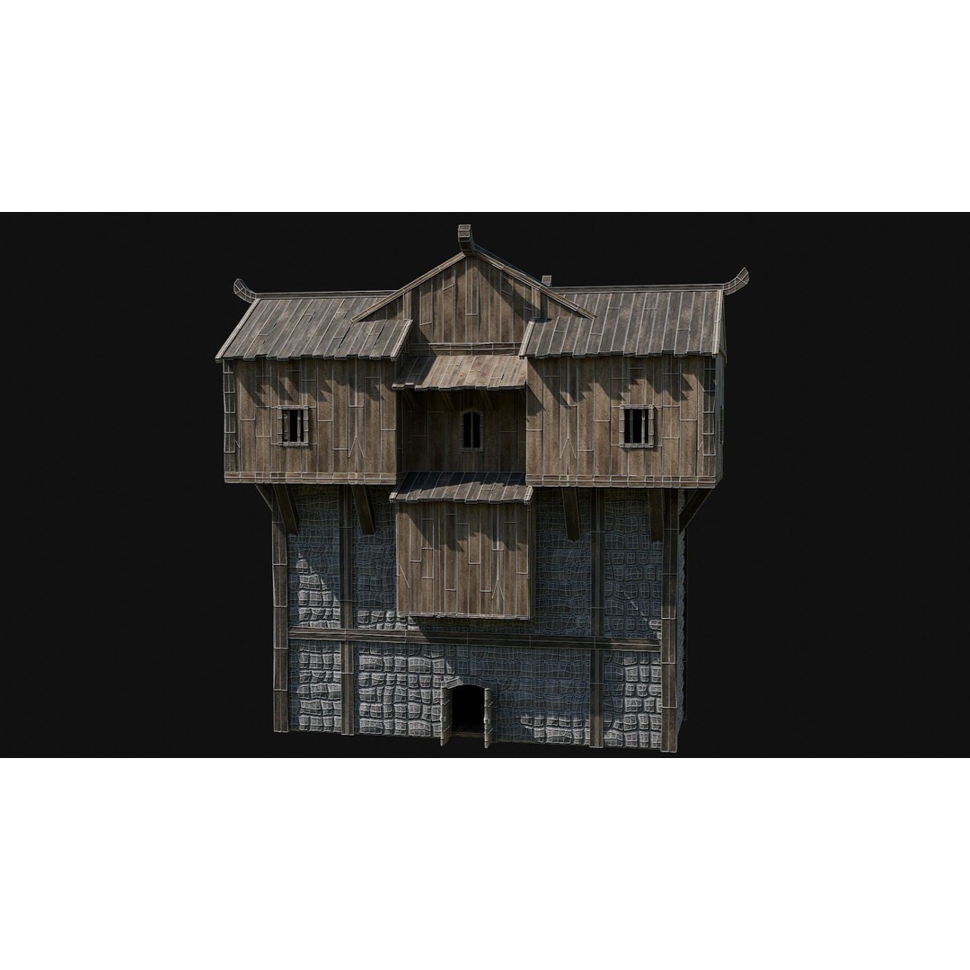 Viking Fortress Watchtower 3D Model – Low Poly Game Asset, FBX, OBJ - View 61