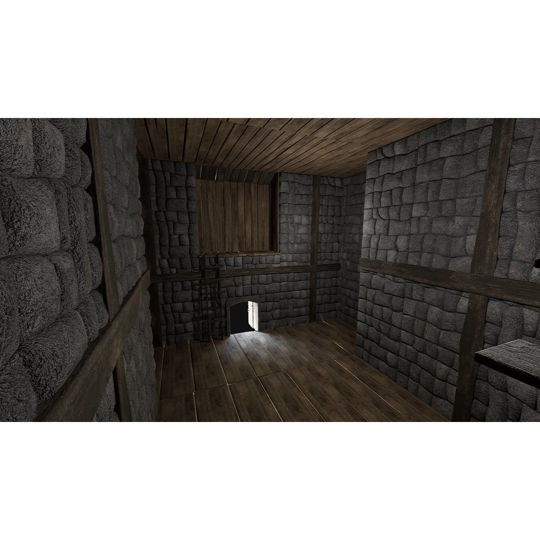 Viking Fortress Watchtower 3D Model – Low Poly Game Asset, FBX, OBJ - View 64