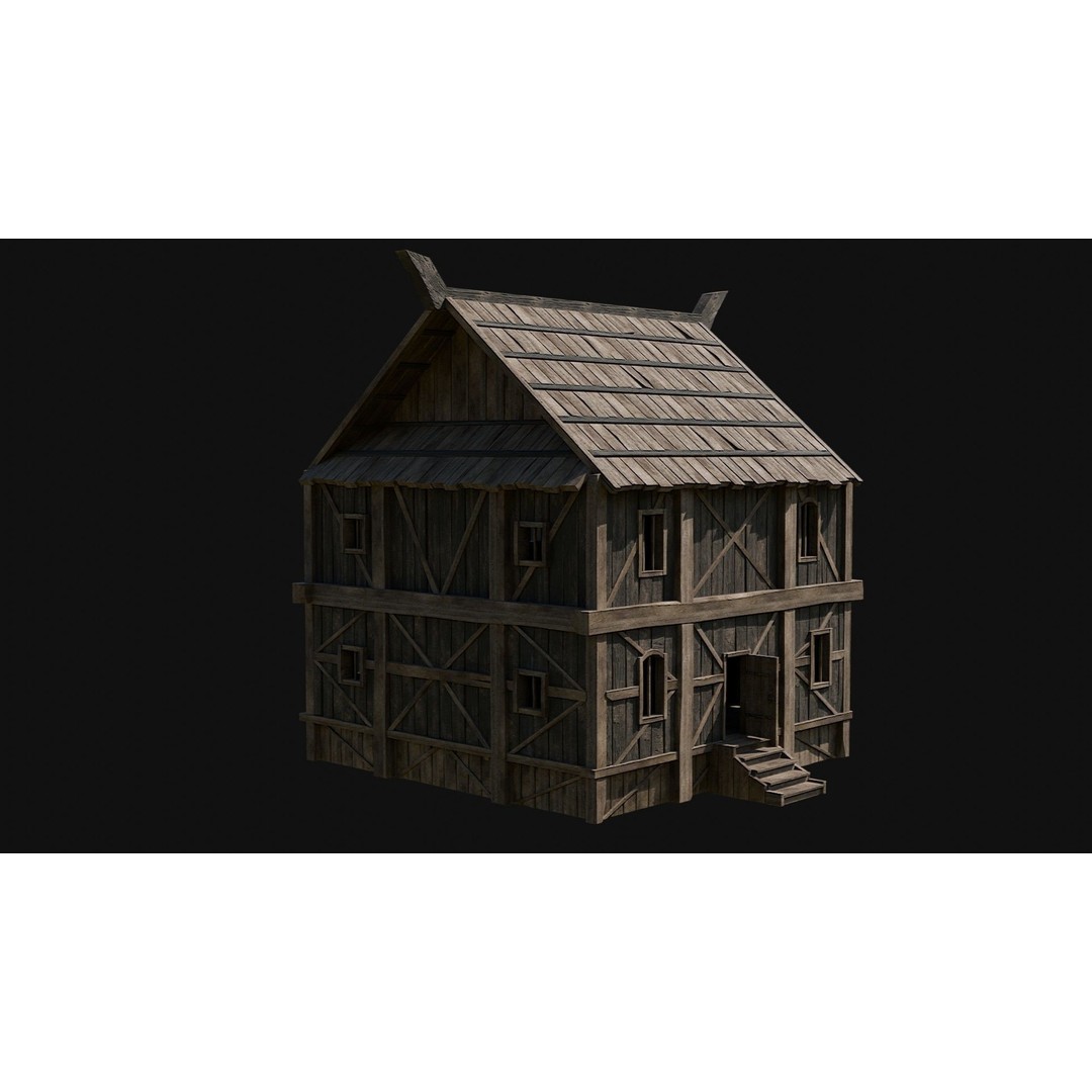 Viking Fortress Watchtower 3D Model – Low Poly Game Asset, FBX, OBJ - View 68