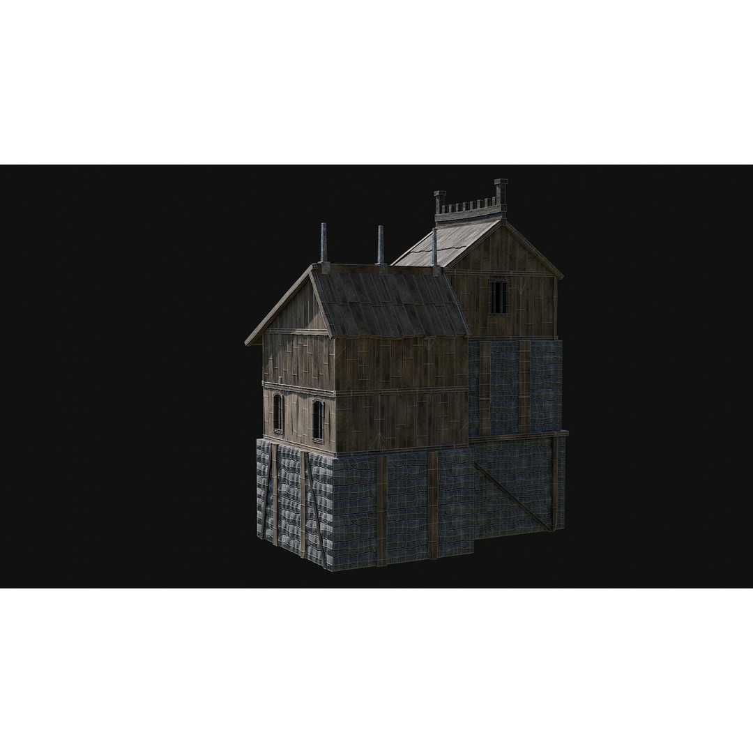 Viking Fortress Watchtower 3D Model – Low Poly Game Asset, FBX, OBJ - View 7