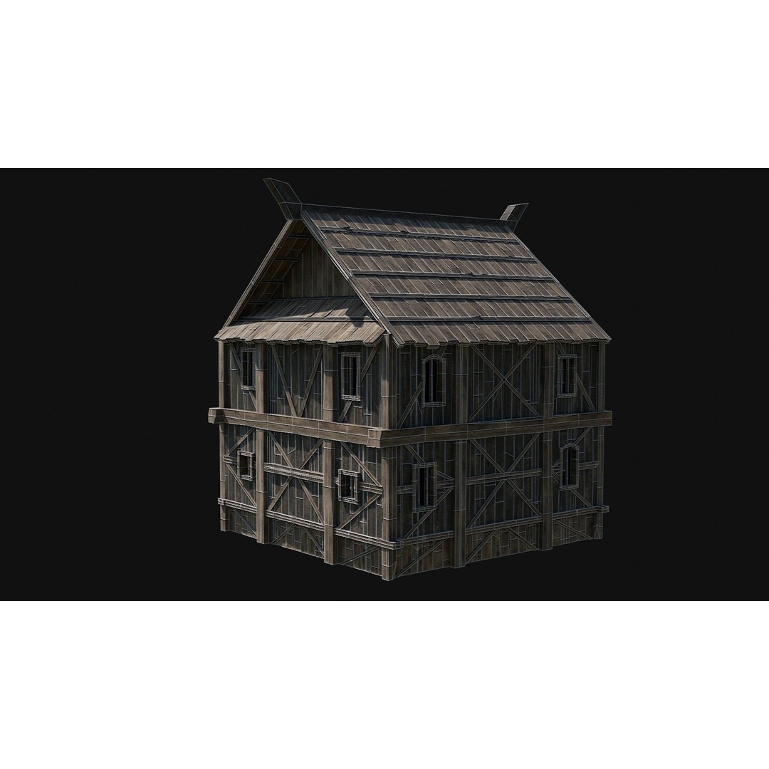 Viking Fortress Watchtower 3D Model – Low Poly Game Asset, FBX, OBJ - View 70